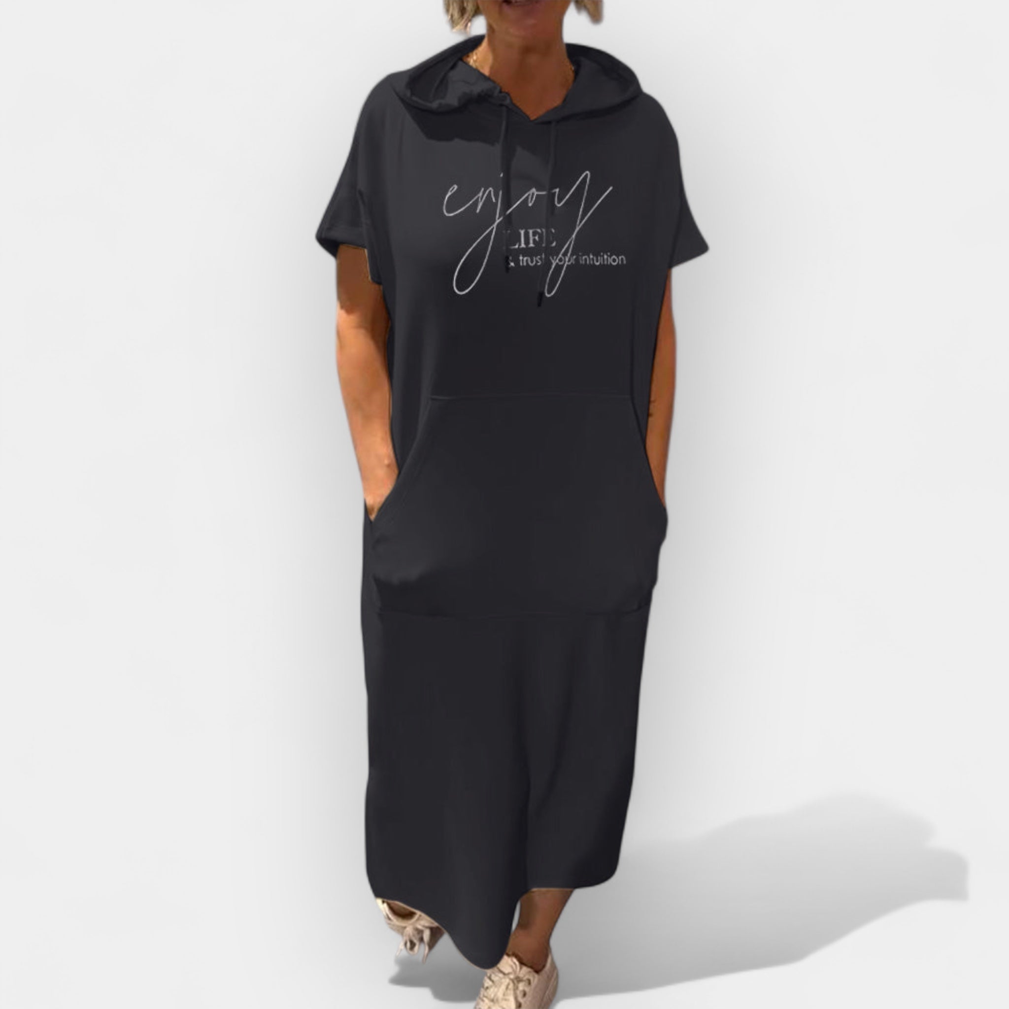 Βρυσηίδα – Άνετο Φόρεμα με Κουκούλα