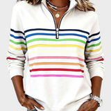 Marlen | Μπλούζα με Μισό Φερμουάρ και Ουράνιο Τόξο