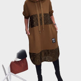 Marieta | Μοντέρνο Φόρεμα με Κουκούλα και Πάτσα