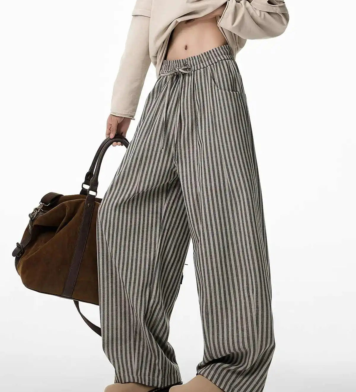 Kuro - Ριγέ Φαρδύ Παντελόνι (Striped Baggy Pants)