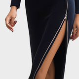 Αλυάνα | Ασύμμετρο Φόρεμα Midi με Λεπτομέρεια Φερμουάρ