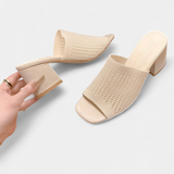 Christy Σανδάλια με τετράγωνο δικτυωτό τακούνι