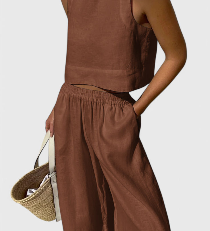 Avelina Μινιμαλιστικό Σετ από Ανάλαφρο Βαμβάκι και Λινό