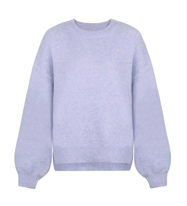 KIARA - Γυναικείο Πουλόβερ με Στρογγυλή Λαιμόκοψη, Χαμηλούς Ώμους και Πλαϊνά Σκισίματα (Women's Drop Shoulder Split Hem Round Neck Sweater)