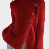 Γυναικείο Πουλόβερ Μάλλινο Μπλούζα Μακρύ Μανίκι Χαλαρό σε Στερεό Χρώμα