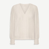 Angela | Εκρού Πλεκτή Μπλούζα Arlyne με Βελονάκι (Ecru Crochet Arlyne Blouse)