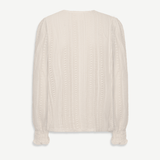 Angela | Εκρού Πλεκτή Μπλούζα Arlyne με Βελονάκι (Ecru Crochet Arlyne Blouse)