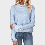 Jelai | Ανοιχτό Μπλε Φούτερ Μακρύ Μανίκι με Ριγέ Σχέδιο