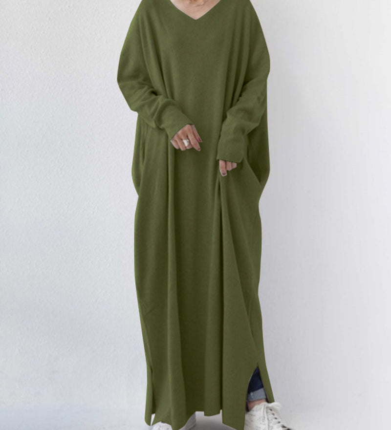 Eudora | κομψό καζουάλ φόρεμα με v λαιμόκοψη