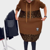 Marieta | Μοντέρνο Φόρεμα με Κουκούλα και Πάτσα