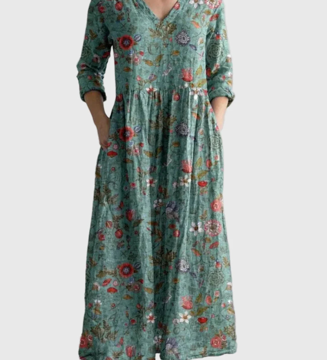 Αριάδνη – Vintage Φλοράλ Μάξι Φόρεμα