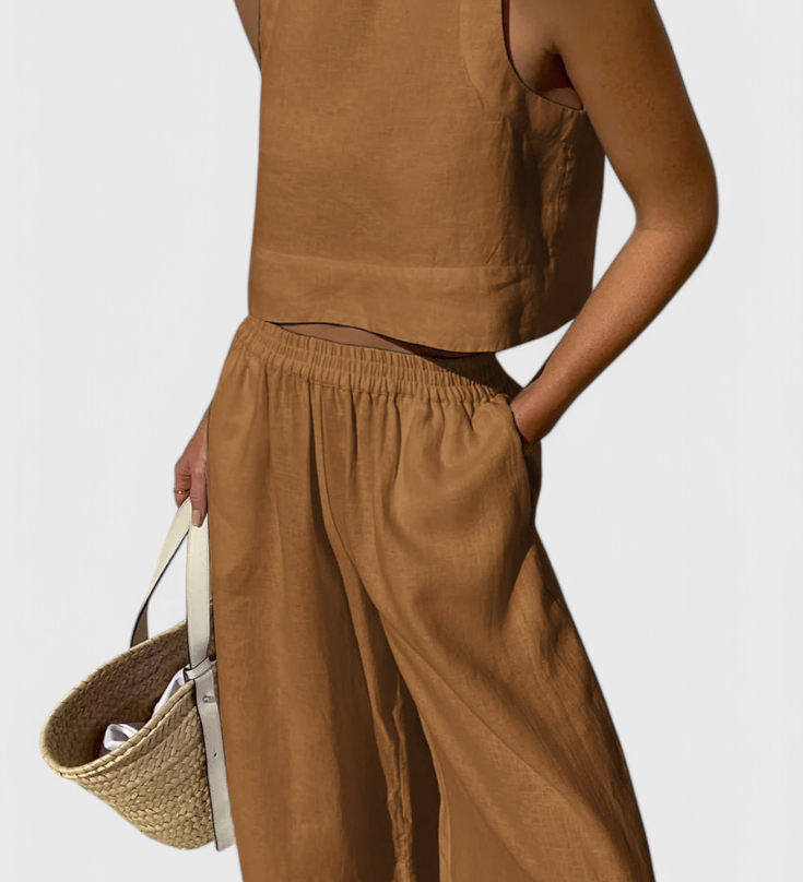 Avelina Μινιμαλιστικό Σετ από Ανάλαφρο Βαμβάκι και Λινό