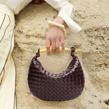 Αλεξάνδρα – Τσάντα με Υφαντό Σχέδιο και Χρυσό Χερούλι