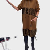 Marieta | Μοντέρνο Φόρεμα με Κουκούλα και Πάτσα