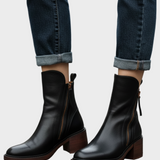 Valorine | Μαύρη δερμάτινη μπότες