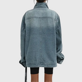 Ιάσμη – Γυναικείο Τζιν Μπουφάν με Χαλαρή Εφαρμογή