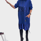 Marieta | Μοντέρνο Φόρεμα με Κουκούλα και Πάτσα