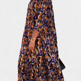 Teodora Ρετρό Φόρεμα με Λαιμόκοψη V και Φουσκωτά Μανίκια