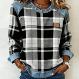 Ivy | Φούτερ με καρό μπαλώματα