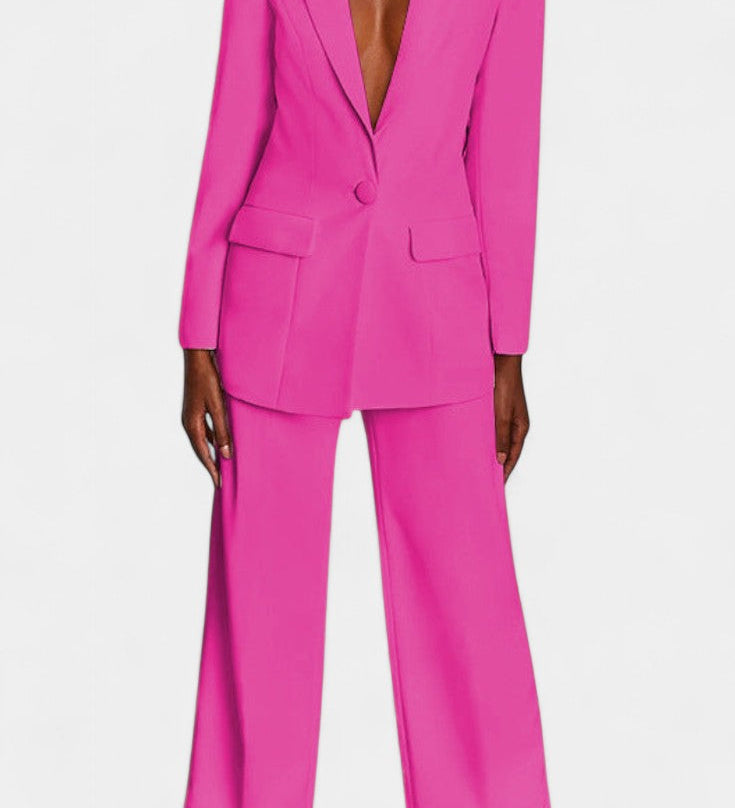 Marnie Σετ Σακάκι Ραμμένο Κατά Παραγγελία και Παντελόνι με Φαρδύ Μπατζάκι