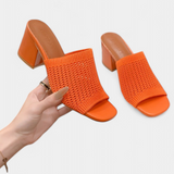 Christy Σανδάλια με τετράγωνο δικτυωτό τακούνι