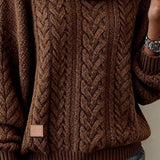 Leslie | Καφέ Oversized Πλεκτή Μπλούζα (Plain Knit)