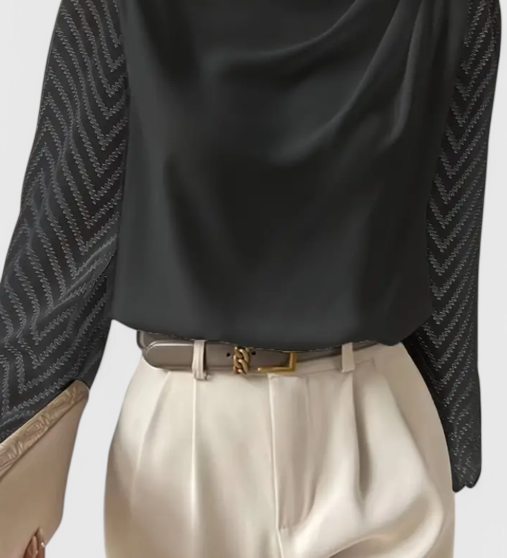 Zaraa Κομψή Μπλούζα με Διάφανες Μανίκες