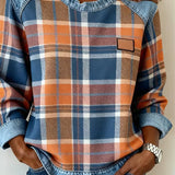 Ivy | Φούτερ με καρό μπαλώματα