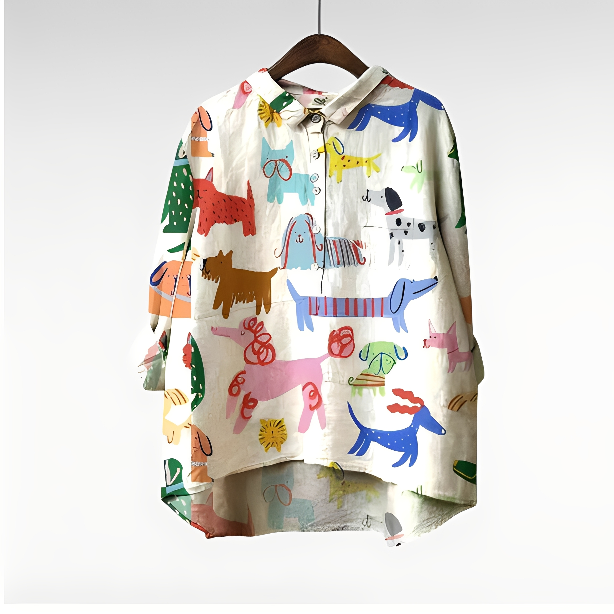 Ειρήνη - Καλλιτεχνική γυναικεία μπλούζα με μακρύ μανίκι