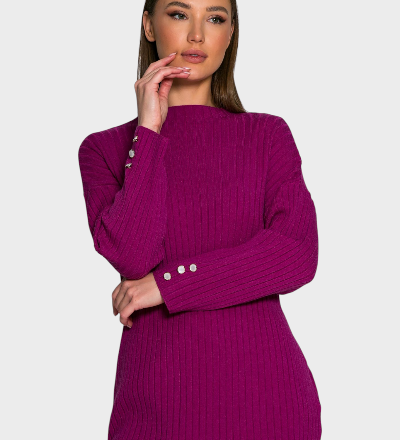 Cruella | Σετ πλεκτό ριμπ με κουμπιά