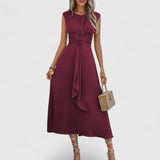 Πηνελόπη - Αέρινο μάξι φόρεμα χωρίς μανίκια με κολακευτικό στρογγυλό ντεκολτέ