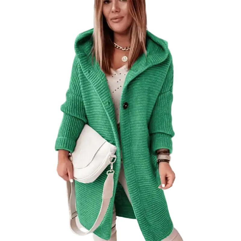Lin - Γυναικεία Πολυτελής Πλεκτή Ζακέτα με Κουκούλα (Women’s Luxury Hooded Sweater Cardigan)