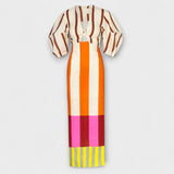 Kaya — Μάξι Φόρεμα με Cut-out και Φουσκωτά Μανίκια