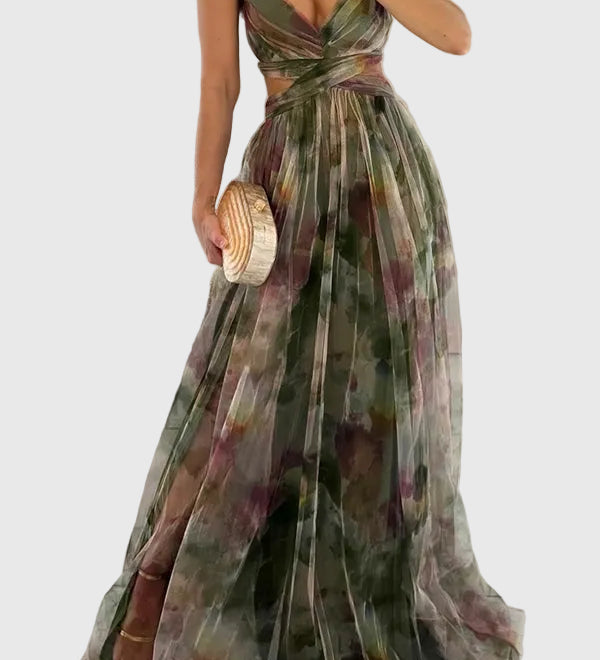 Λαμπρινή - Μακρύ Φλοράλ Φόρεμα για Μια Αβίαστη Κομψότητα