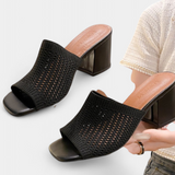 Christy Σανδάλια με τετράγωνο δικτυωτό τακούνι