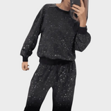 Ethel | Φαρδιά μπλούζα με πούλιες και φαρδιά παντελόνια (σετ 2 τεμαχίων)