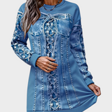 Vicky | Ρετρό Φόρεμα με Μακριά Μανίκια