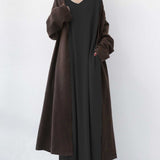 Eudora | κομψό καζουάλ φόρεμα με v λαιμόκοψη