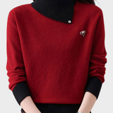 Solvej | Κλασικό Πλεκτό Πουλόβερ με Υψηλό Λαιμό και Αντίθετα Πάνελ