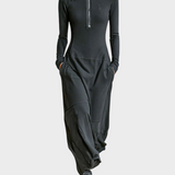 Madea | Γυναικείο Αθλητικό Φόρεμα Μαξι Viscose με Μισό Υψηλό Γιακά και Φερμουάρ MDA3197G9Y