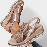 Felisa Σανδάλια πλατφόρμας με ανάγλυφη υφή και υφαντή σόλα