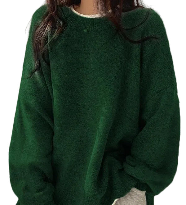 KIARA - Γυναικείο Πουλόβερ με Στρογγυλή Λαιμόκοψη, Χαμηλούς Ώμους και Πλαϊνά Σκισίματα (Women's Drop Shoulder Split Hem Round Neck Sweater)