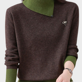 Solvej | Κλασικό Πλεκτό Πουλόβερ με Υψηλό Λαιμό και Αντίθετα Πάνελ