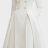 Vinira | Κομψό Σταυρωτό Φόρεμα-Παλτό σε Γραμμή Α με Κλος Τελείωμα