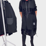 Marieta | Μοντέρνο Φόρεμα με Κουκούλα και Πάτσα