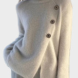 Γυναικείο Πουλόβερ Μάλλινο Μπλούζα Μακρύ Μανίκι Χαλαρό σε Στερεό Χρώμα