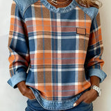 Ivy | Φούτερ με καρό μπαλώματα