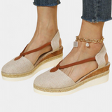 Eunate Σανδάλια με εφέ γιούτας και φυσική λεπτομέρεια