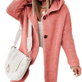 Lin - Γυναικεία Πολυτελής Πλεκτή Ζακέτα με Κουκούλα (Women’s Luxury Hooded Sweater Cardigan)