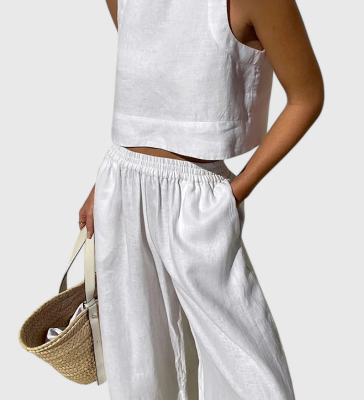 Avelina Μινιμαλιστικό Σετ από Ανάλαφρο Βαμβάκι και Λινό